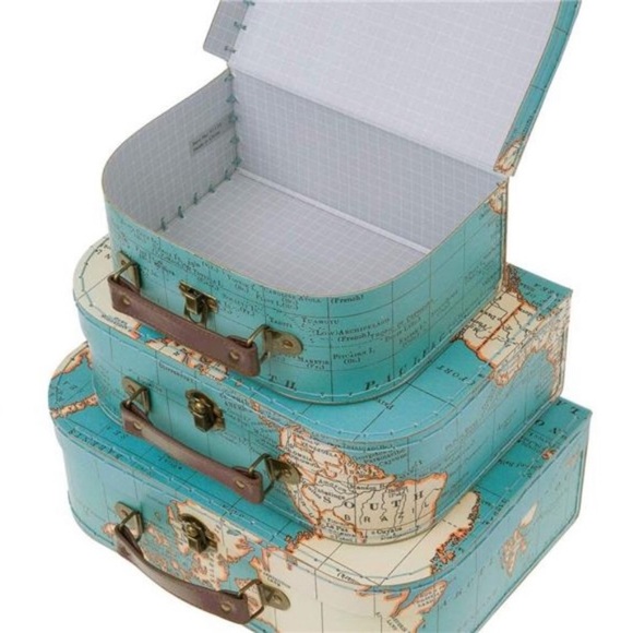 Jewelkeeper Paperboard Suitcases, Set of 3 – Vintage Decorative Storage Box - Picture 5 of 12